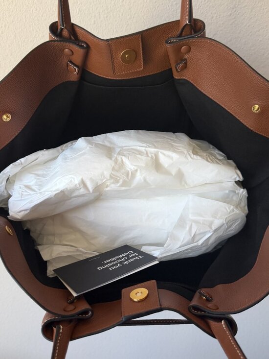 NEW DeMellier The New York Tote Bag in Tan Small Grain Leather - Picture 9 of 10